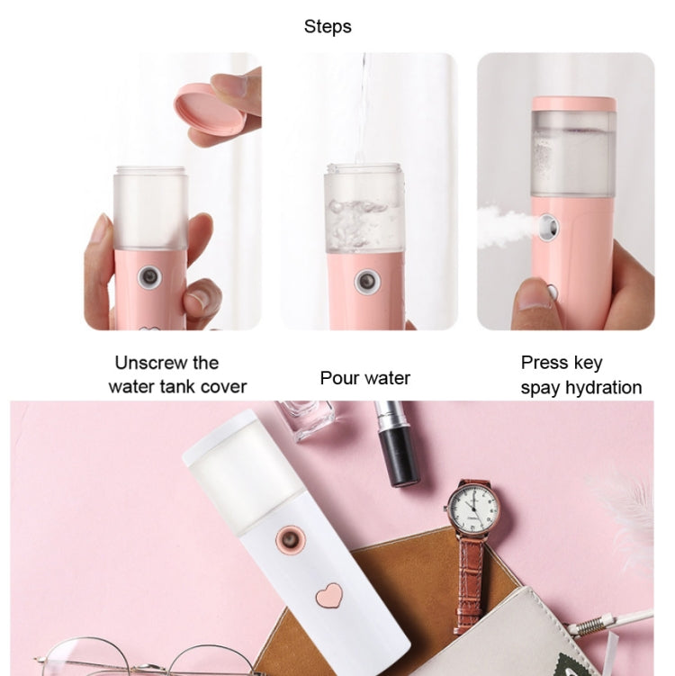 Strumento di idratazione del viso Umidificatore d'aria Strumento di spruzzo freddo di bellezza USB Spruzzatore automatico di disinfezione con alcol, Lipstick Style, L20