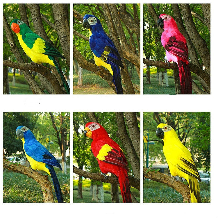 45 cm Simulazione pappagallo Simulazione uccello Ara Schiuma Piuma Pappagallo Sen Decorazione da giardinaggio, Green, Yellow, Blue, Pink, Red, Light Green