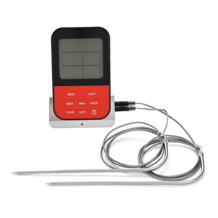 Termometro per alimenti digitale LCD con timer a doppia sonda