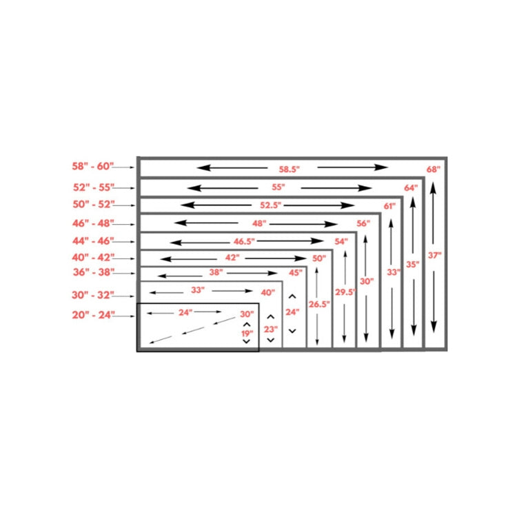 Copertura protettiva universale impermeabile e antipolvere per TV esterna, 20-24 inch, 30-32 inch, 36-38 inch, 40-42 inch, 46-48 inch, 50-52 inch, 52-55 inch, 58-60 inch