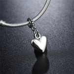 20 pezzi a forma di cuore con superficie liscia, perline argentate, pendenti con ciondoli europei a foro grande, accessori per gioielli fai da te, adatti alla collana