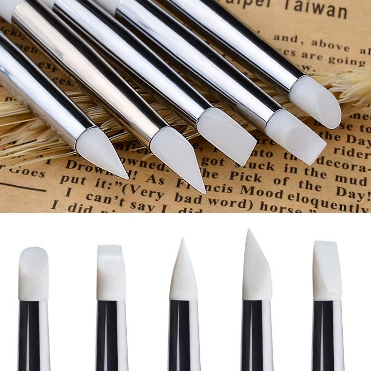 Penna per manicure con penna per incisione in legno con asta rossa e bianca 5 in 1