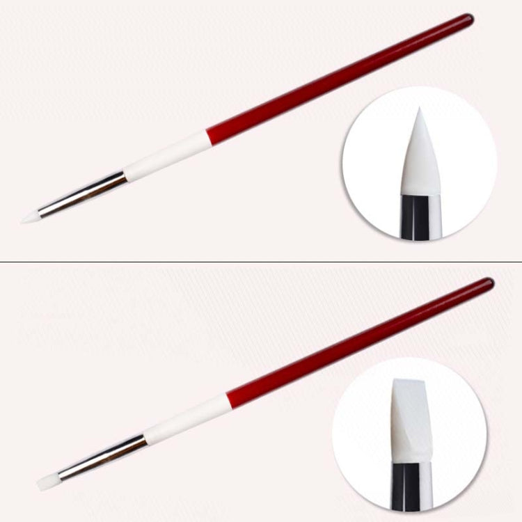 Penna manicure 5 in 1 con pennelli in silicone e plastica