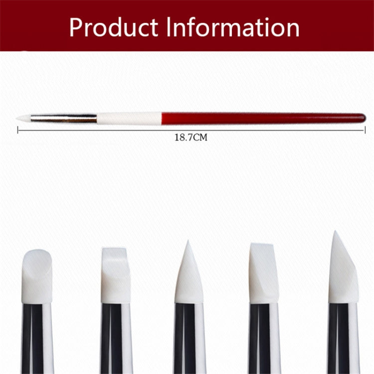 Penna manicure 5 in 1 con pennelli in silicone e plastica