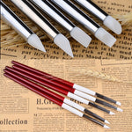 Penna manicure 5 in 1 con pennelli in silicone e plastica