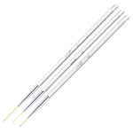 Set 3 pennelli per nail art con setole da 15-20 mm