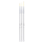 Set 3 pennelli per nail art con setole da 15-20 mm