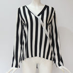 Camicia a righe da donna Camicie a maniche lunghe con scollo a V Camicetta casual, S, M, L, XL, XXL, XXXL