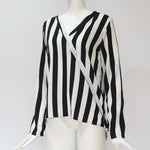 Camicia a righe da donna Camicie a maniche lunghe con scollo a V Camicetta casual, S, M, L, XL, XXL, XXXL