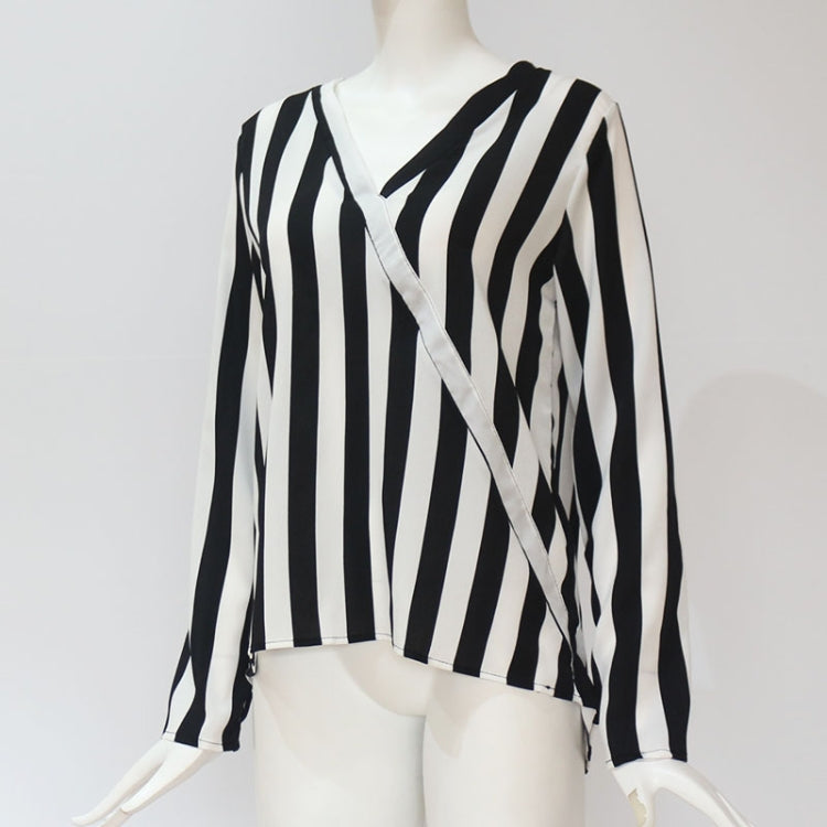 Camicia a righe da donna Camicie a maniche lunghe con scollo a V Camicetta casual, S, M, L, XL, XXL, XXXL