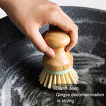 Strumento multifunzionale Spazzola per la pulizia della cucina Manico in legno Lavapiatti Pentola Lavastoviglie, Solid wood Brush