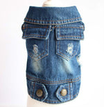 Giacca per animali domestici con gilet in denim di personalità retrò, S, M, L, XL, XXL, XS