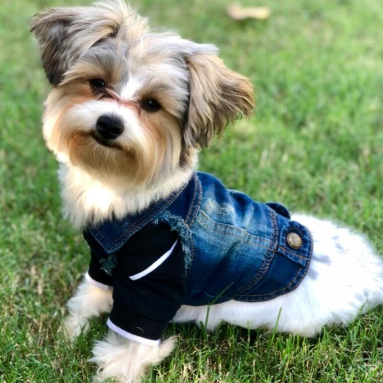 Giacca per animali domestici con gilet in denim di personalità retrò, S, M, L, XL, XXL, XS