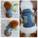 Giacca per animali domestici con gilet in denim di personalità retrò, S, M, L, XL, XXL, XS