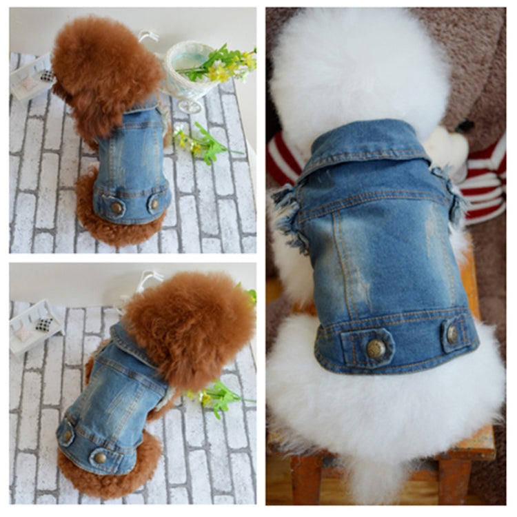 Giacca per animali domestici con gilet in denim di personalità retrò, S, M, L, XL, XXL, XS