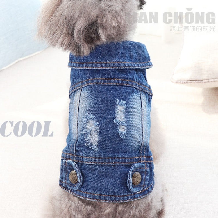 Giacca per animali domestici con gilet in denim di personalità retrò, S, M, L, XL, XXL, XS