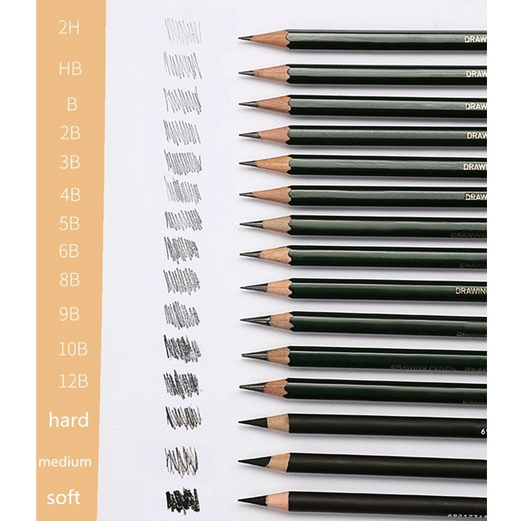 27 in 1 set di matite per schizzi Strumenti di pittura Forniture artistiche per studenti, 27 In 1