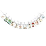 1° bambino 12 mesi compleanno tira bandiera foto da parete slogan banner mese foto clip fiore
