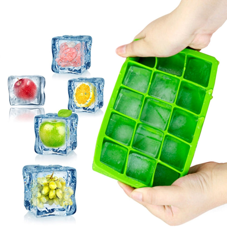 15 griglie fai da te grande stampo per cubetti di ghiaccio forma quadrata vassoio di ghiaccio in silicone creatore di gelato alla frutta