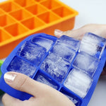 15 griglie fai da te grande stampo per cubetti di ghiaccio forma quadrata vassoio di ghiaccio in silicone creatore di gelato alla frutta