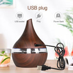 2 PZ 300 ml USB Elettrico Aroma diffusore d'aria legno Umidificatore ad ultrasuoni olio Essenziale Aromaterapia Freddo Mist Maker