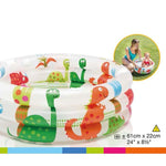 Vaschetta per bambini gonfiabile rotonda per piscina per bambini con modello di dinosauro dei cartoni animati, dimensioni: 61 x 22 cm, Size: 61 x 22cm