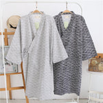 Pigiama Kimono Accappatoio a due piani in puro cotone da uomo, M, L
