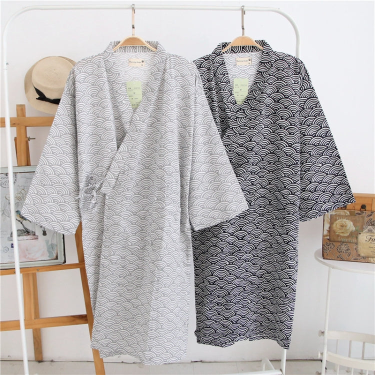 Pigiama Kimono Accappatoio a due piani in puro cotone da uomo, M, L