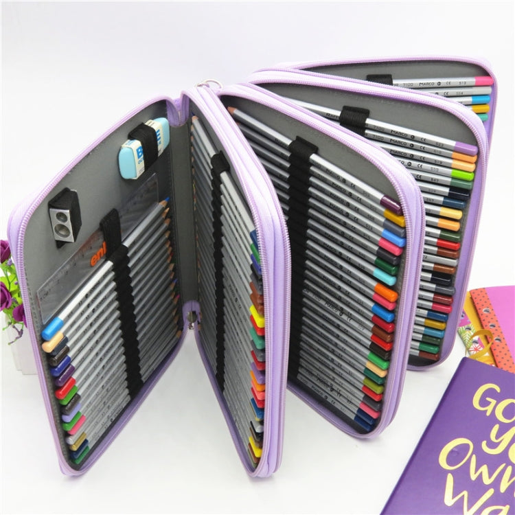 Astuccio per matite scolastico in pelle PU 184 fori Astuccio per matite colorate di grande capacità Astuccio multifunzionale Regalo per forniture artistiche