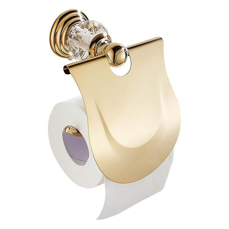 Portarotolo bagno in acciaio inox dorato 15x8x20 cm