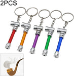 2 macchinetta per sigarette a rulli per tabacco in metallo da 70 mm per carta, Keychain