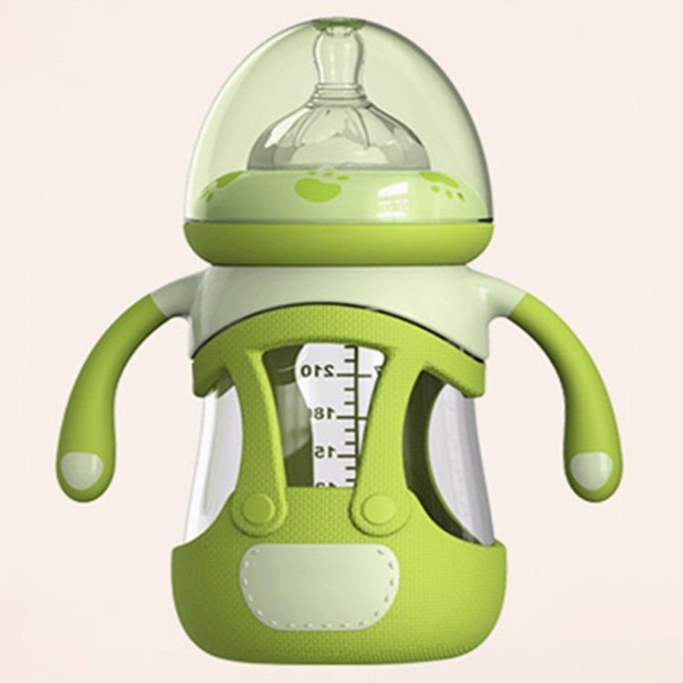 Biberon in vetro borosilicato ad alto contenuto di silicone con custodia in silicone, 240ml