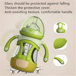 Biberon in vetro borosilicato ad alto contenuto di silicone con custodia in silicone, 240ml