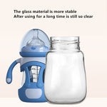 Biberon in vetro borosilicato ad alto contenuto di silicone con custodia in silicone, 240ml