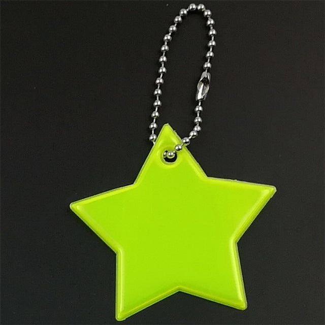 2 pezzi Little Star Riflettore in PVC morbido Portachiavi riflettente Accessori per ciondoli Portachiavi ad alta visibilità