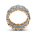 Anello con micro set di colori placcati Anello nuziale di lusso in oro con diamanti, Size:7, Size:6, Size:9, Size:8, Size:10