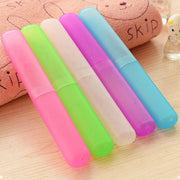 Custodia portatile per spazzolino da denti da viaggio, tubo, mini scatola per spazzolini da denti traspirante, per escursionismo all'aperto, colore casuale