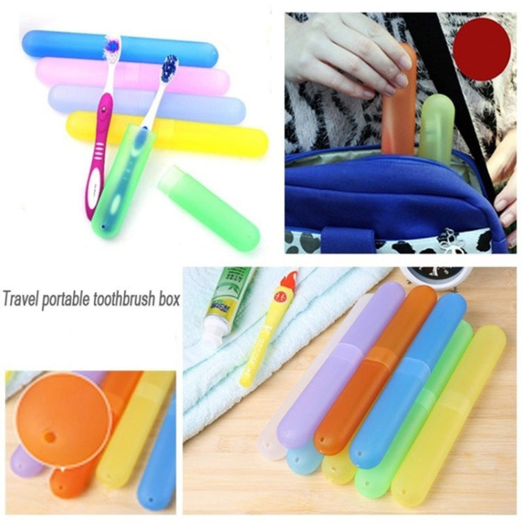 Custodia portatile per spazzolino da denti da viaggio, tubo, mini scatola per spazzolini da denti traspirante, per escursionismo all'aperto, colore casuale