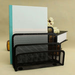Vassoio portadocumenti per posta con raccoglitore di lettere in rete Rack di archiviazione per file da ufficio da scrivania nera, Mesh Letter Sorter