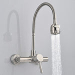 Rubinetto dell'acqua per tubo flessibile a rotazione libera con miscelatore per lavello da cucina a parete in materiale in acciaio inossidabile, Rotation Hose Water Tap