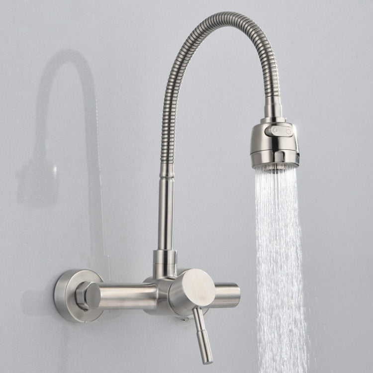 Rubinetto dell'acqua per tubo flessibile a rotazione libera con miscelatore per lavello da cucina a parete in materiale in acciaio inossidabile, Rotation Hose Water Tap