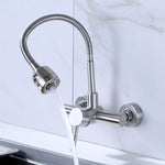 Rubinetto dell'acqua per tubo flessibile a rotazione libera con miscelatore per lavello da cucina a parete in materiale in acciaio inossidabile, Rotation Hose Water Tap