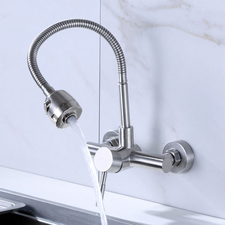 Rubinetto dell'acqua per tubo flessibile a rotazione libera con miscelatore per lavello da cucina a parete in materiale in acciaio inossidabile, Rotation Hose Water Tap