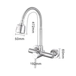 Rubinetto dell'acqua per tubo flessibile a rotazione libera con miscelatore per lavello da cucina a parete in materiale in acciaio inossidabile, Rotation Hose Water Tap