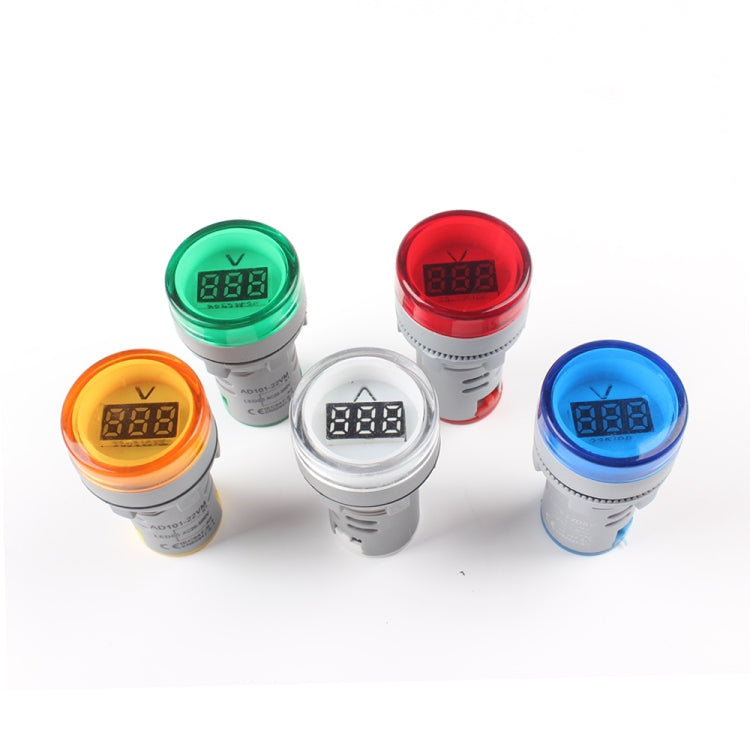 AD16-22DSV Mini display digitale 60-500 V Indicatore generale Voltmetro CA, foro aperto: 22 mm, 60-500V Blue, 60-500V White, 60-500V Red, 60-500V Green, 60-500V Yellow