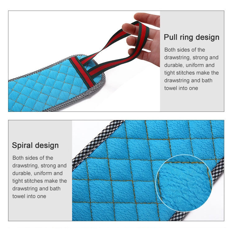 Strumento per il bagno con cinghia esfoliante per asciugamano da bagno, spazzola a doppia faccia, consegna casuale di colori, Double Sided Brush Back Towel Strap