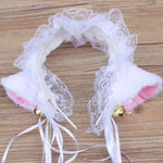 Accessorio per capelli da donna con fascia per orecchie di gatto in pizzo carino