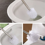 Scopino per WC con manico lungo in acciaio inossidabile. Scopino per WC, Triangle Shape Base, Diamond Shape Base