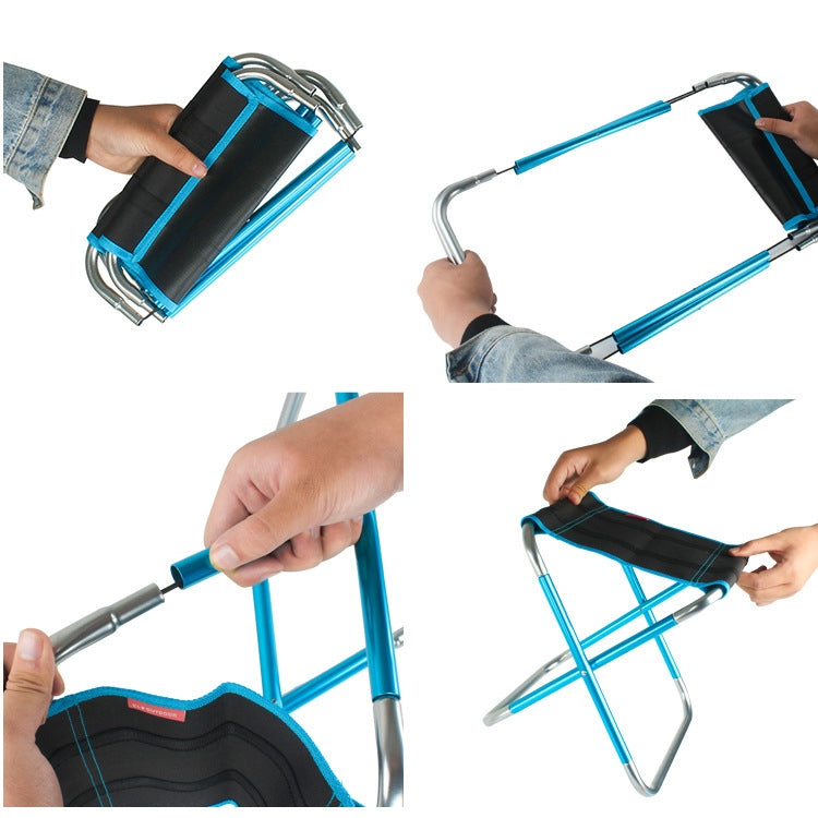 CLS Grande 7075 Sgabello pieghevole da esterno in lega di alluminio Sedia pieghevole da pesca portatile per barbecue, dimensioni: 30x25x31 cm, CLS Large 7075(Red), CLS Large 7075(Blue), CLS Large 7075(Black)