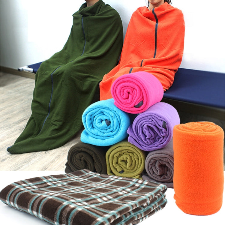 Sacco a pelo in pile da esterno Viaggio in campeggio Aria condizionata Sacco a pelo sporco separato da una coperta per il ginocchio durante la pausa pranzo, Extra Thick Section (Plaid Cloth), Thickened (Blue), Thickened (Army Green)                    ...